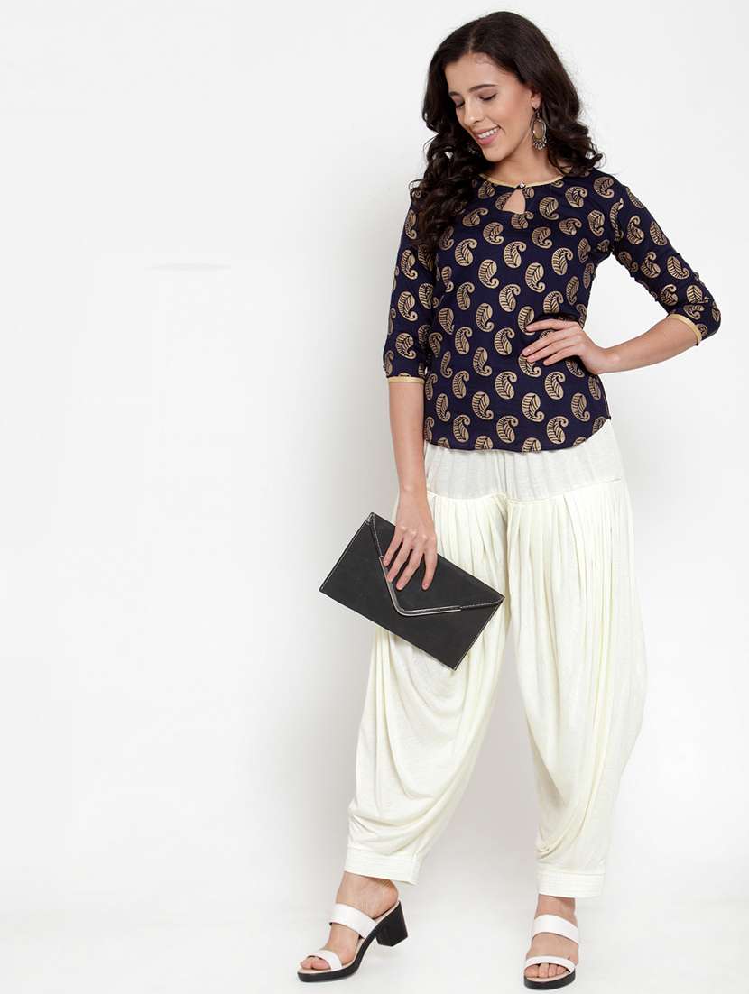 white viscose patiyala salwars - 19783677 - Standard Image - 3