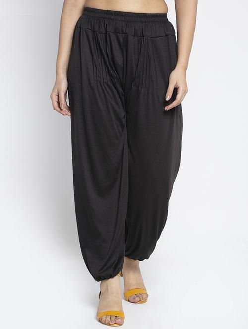 black viscose harem salwars - 19783680 -  Standard Image - 0