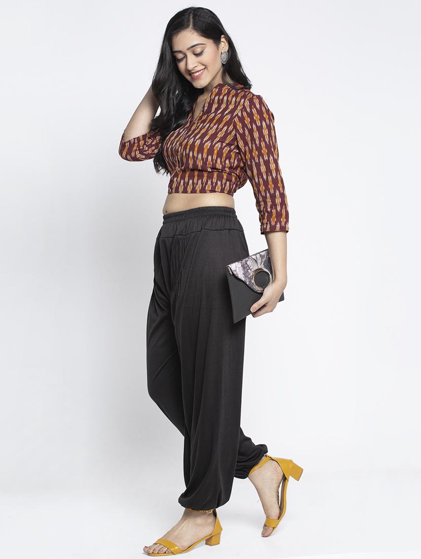 black viscose harem salwars - 19783680 - Standard Image - 3