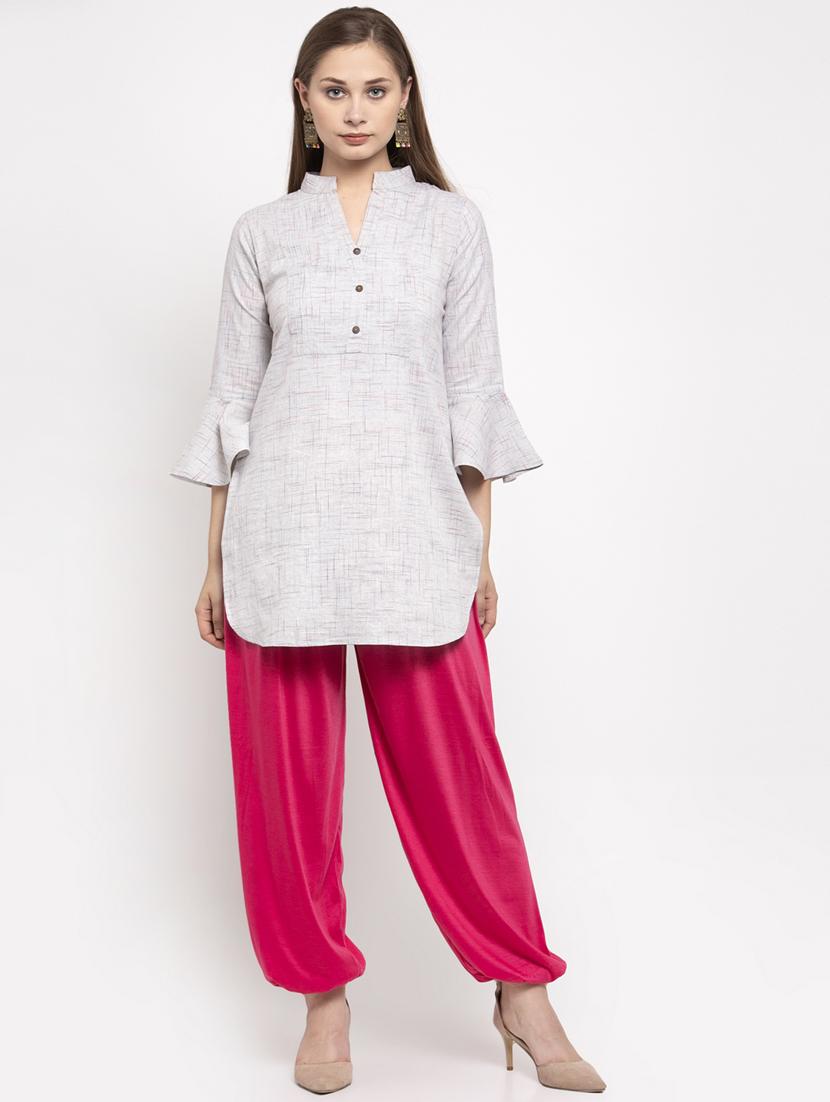 pink viscose harem salwars - 19783684 - Standard Image - 3