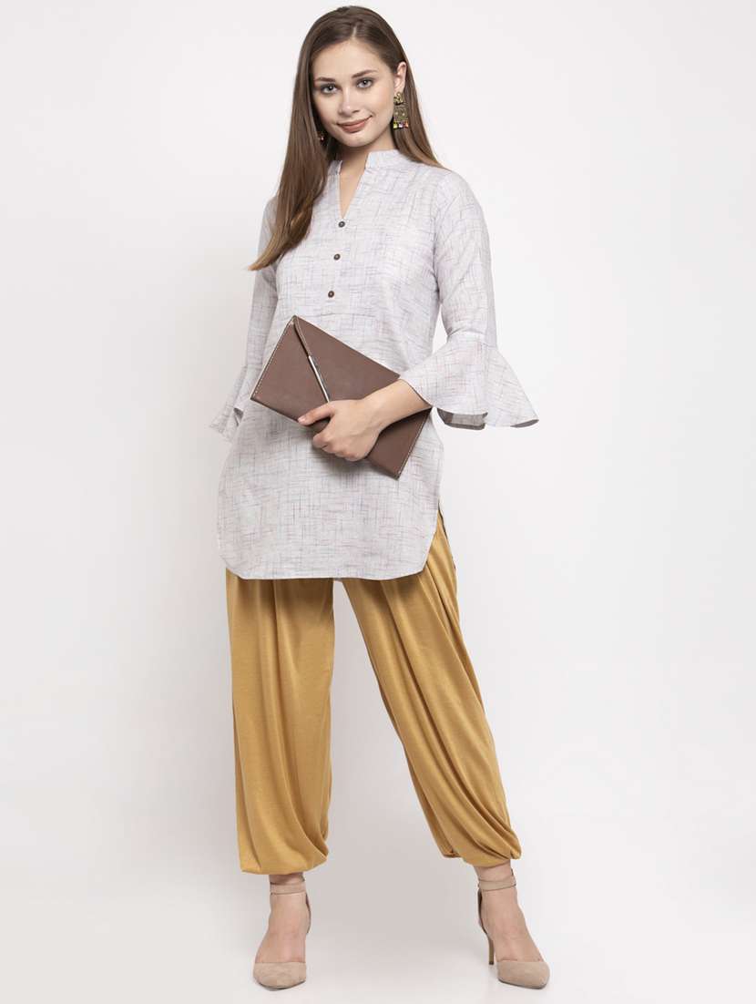 beige viscose harem salwars - 19783685 - Standard Image - 3