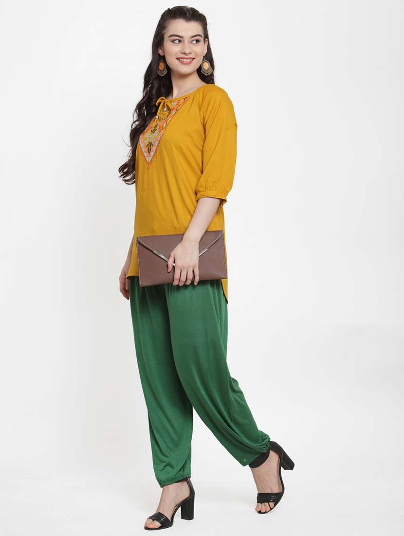 green viscose harem salwars - 19783687 -  Standard Image - 3