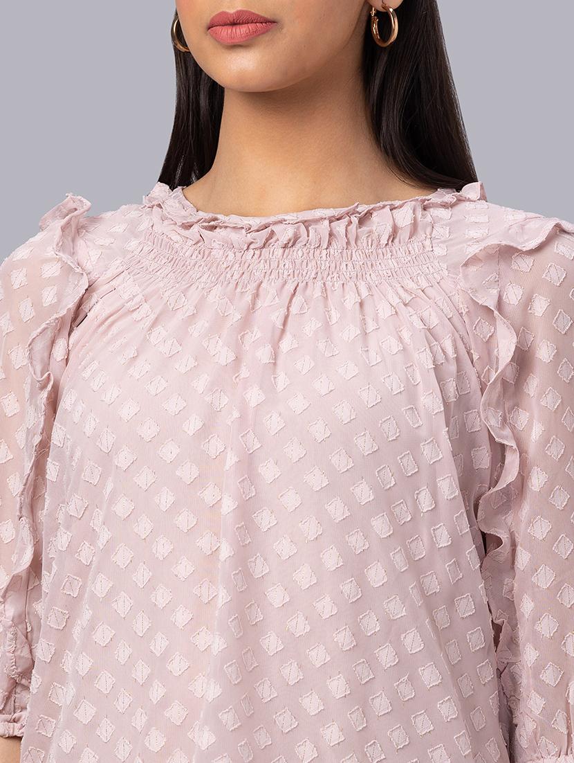 women pink polyester regular top - 19783696 - Standard Image - 5