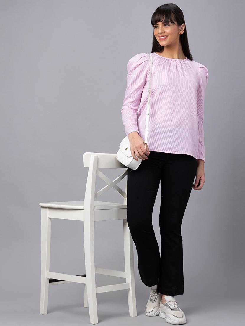women pink polyester regular top - 19783697 - Standard Image - 3