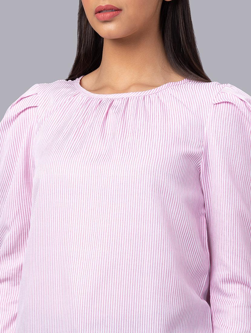 women pink polyester regular top - 19783697 - Standard Image - 5