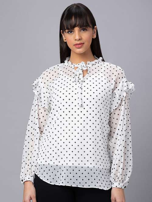 women white polyester regular top - 19783703 -  Standard Image - 0
