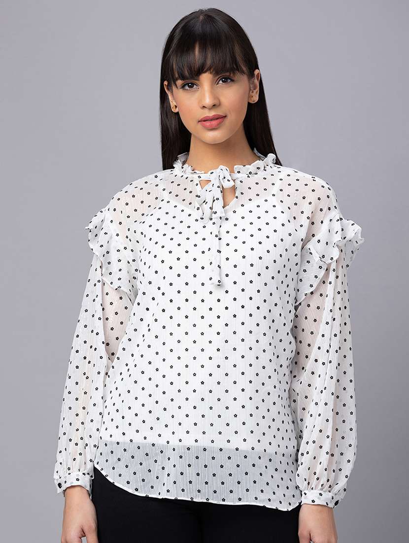women white polyester regular top - 19783703 -  Zoom Image - 0