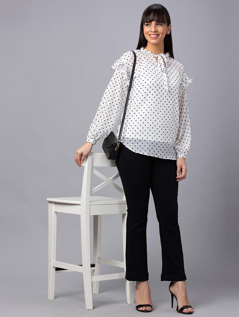 women white polyester regular top - 19783703 - Standard Image - 3
