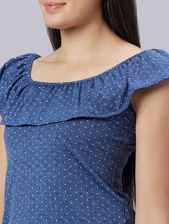 women blue polyester regular top - 19783721 -  Standard Image - 5