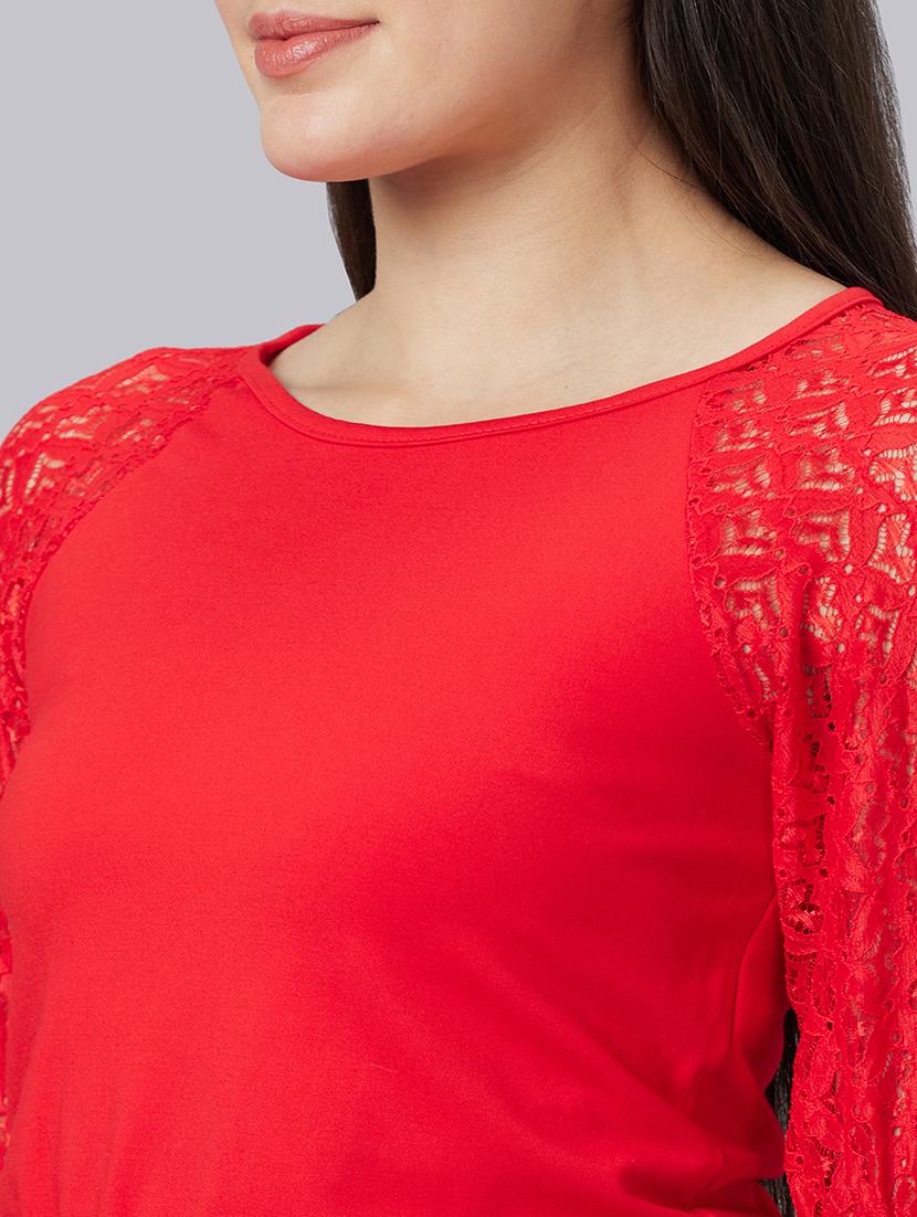 women red polyester crop top - 19783724 - Standard Image - 5