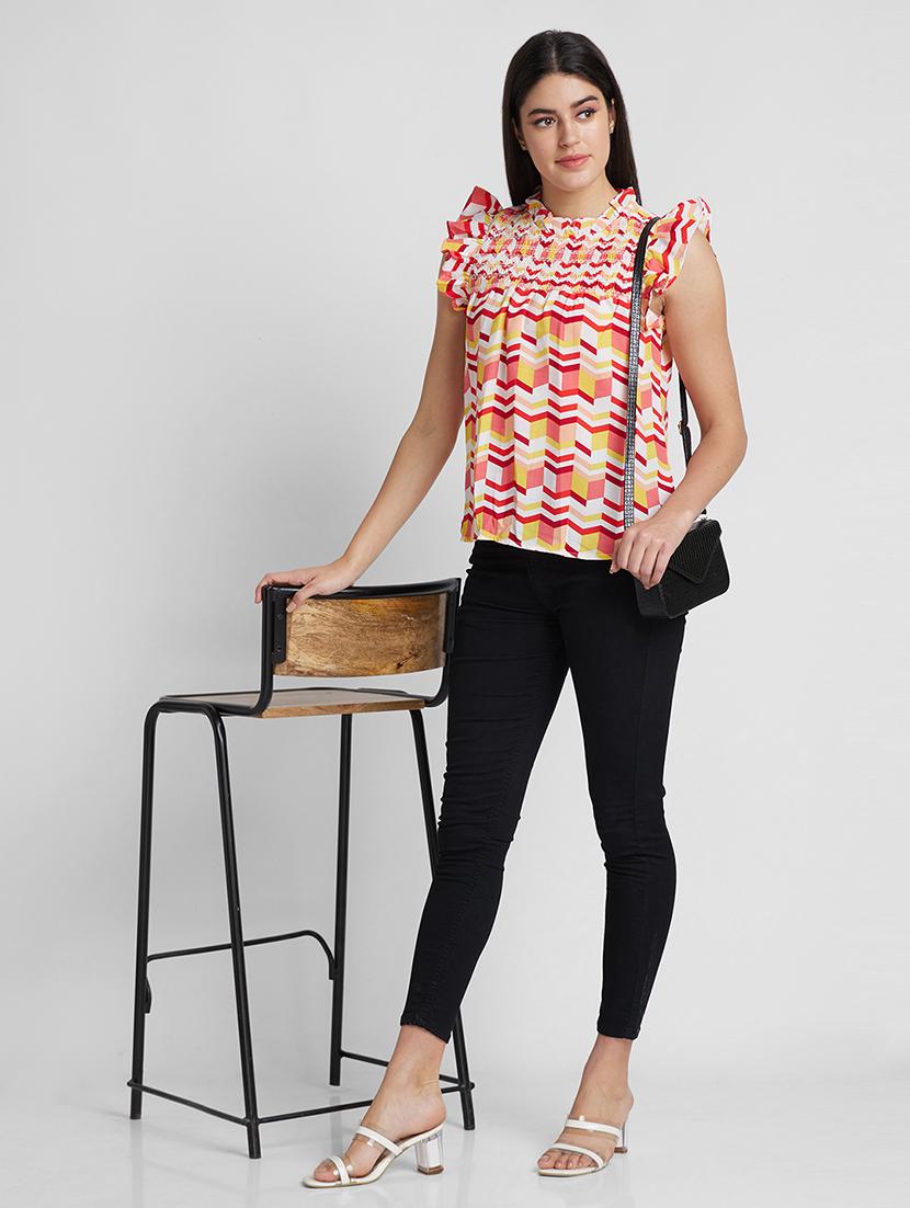 women white polyester regular top - 19783726 - Standard Image - 3