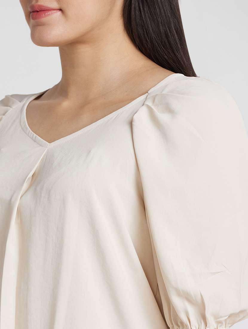 women cream polyester regular top - 19783727 -  Standard Image - 5