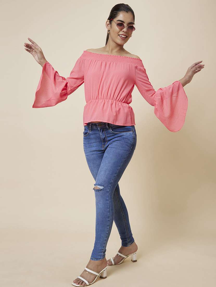 women's peplum off shoulder top - 19783745 - Standard Image - 3