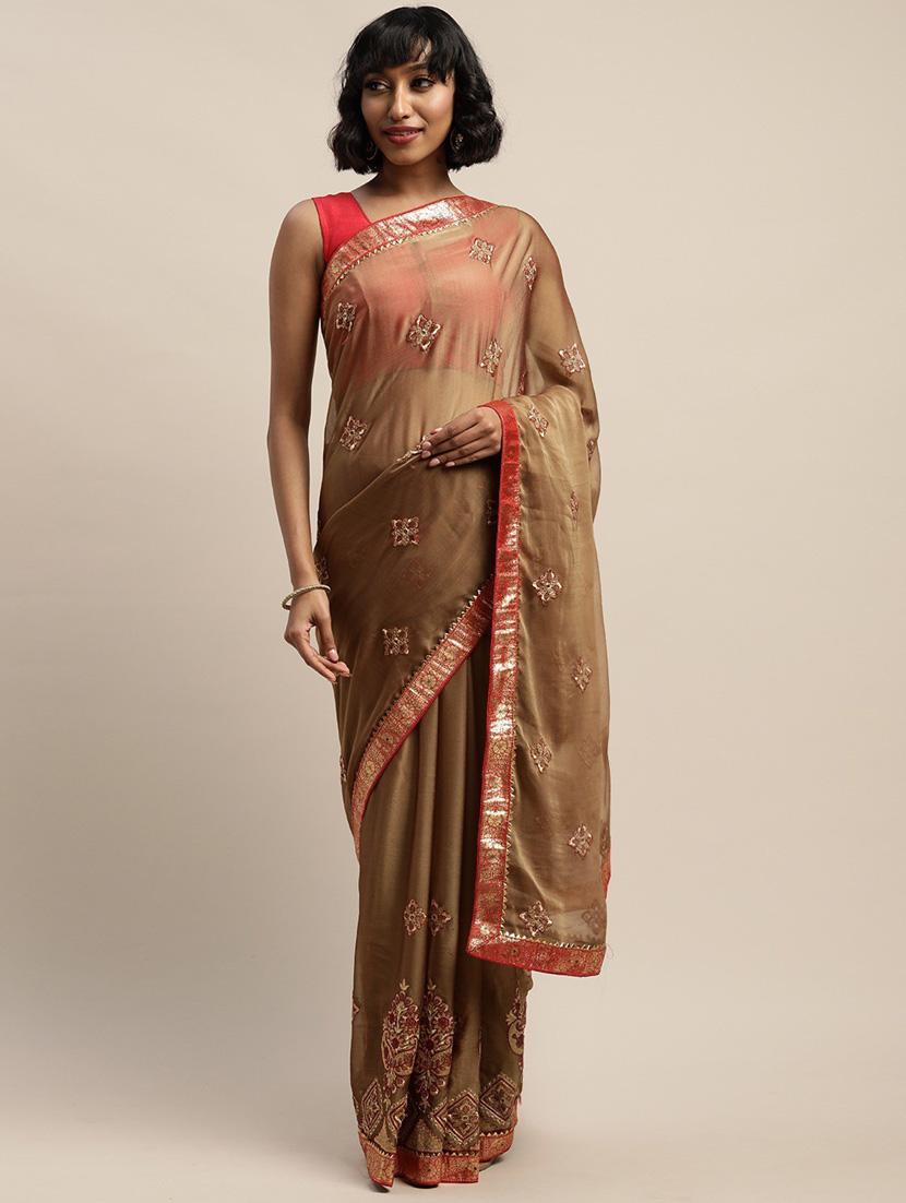 women's embroidered saree with blouse - 19783906 - Zoom Image - 0