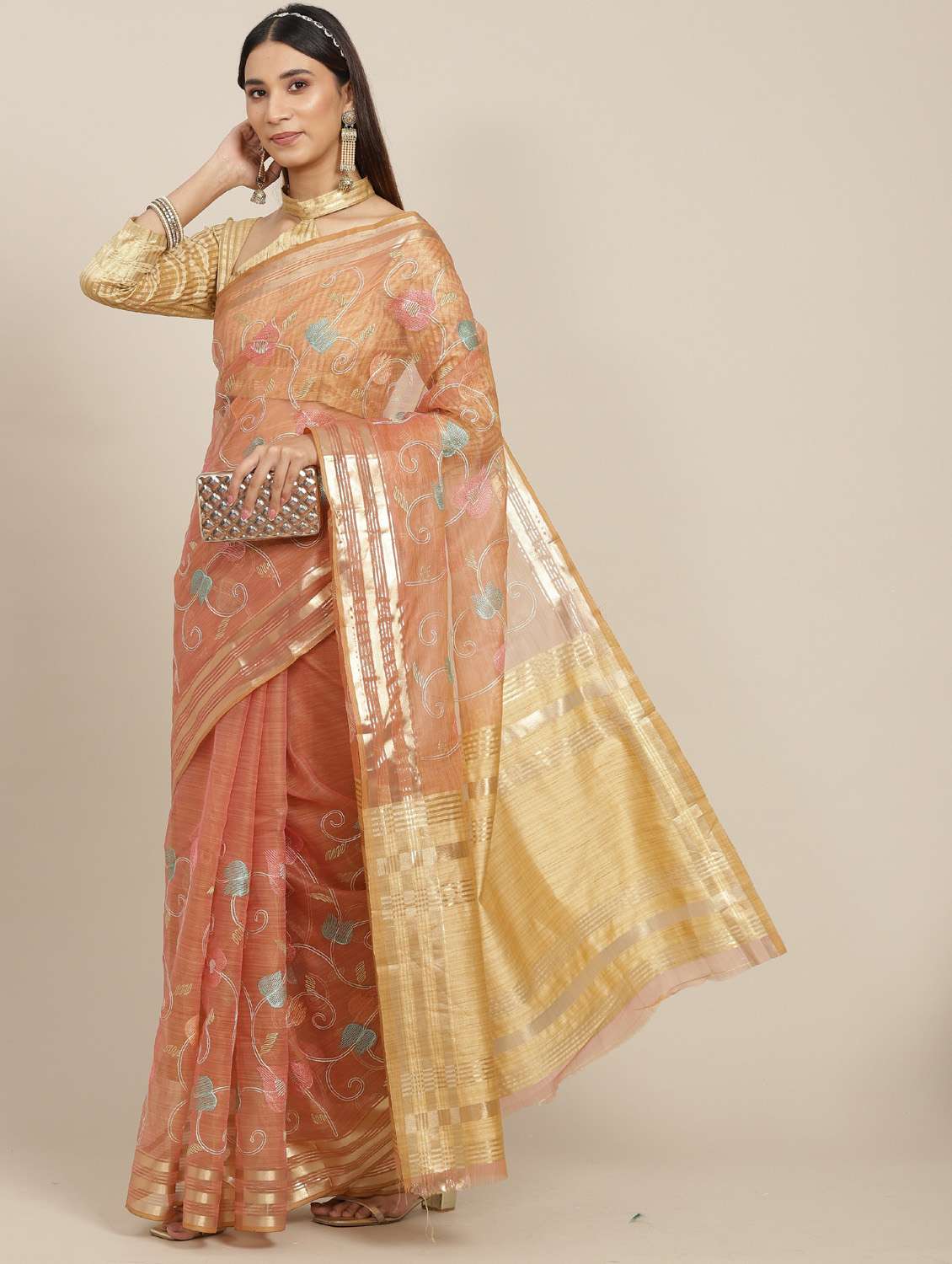 women's embroidered saree