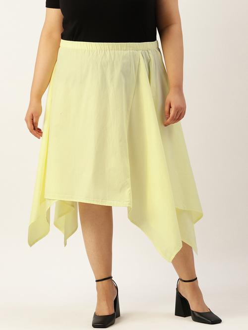 women solid high rise asymmetric skirt - 19784660 - Standard Image - 0