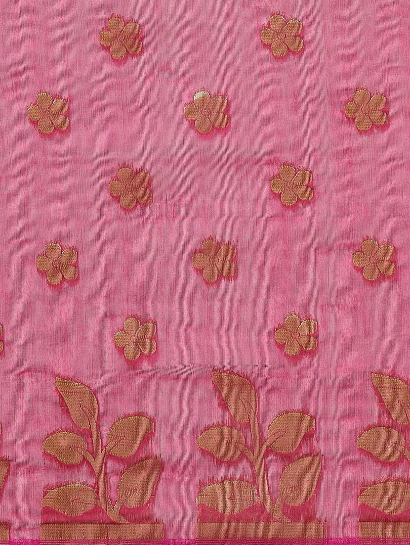 women's self design pink colored saree with blouse - 19784982 - Standard Image - 3