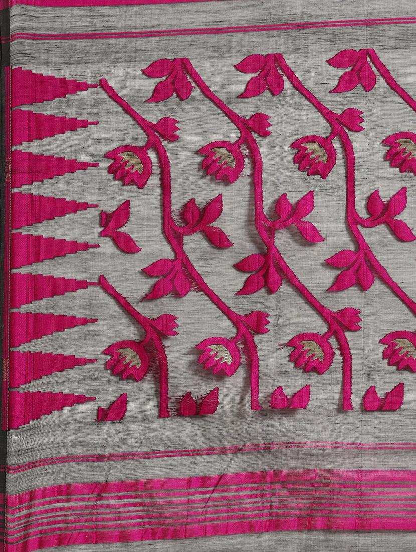 self design jamdani saree with blouse - 19785013 - Standard Image - 3