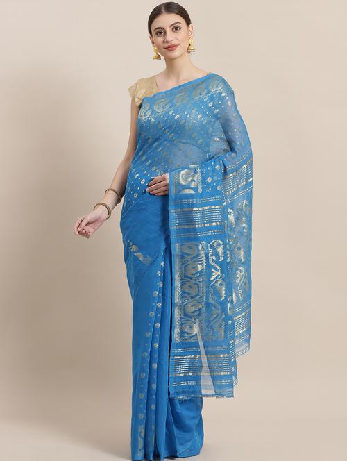 self design jamdani saree with blouse - 19785186 -  Standard Image - 0
