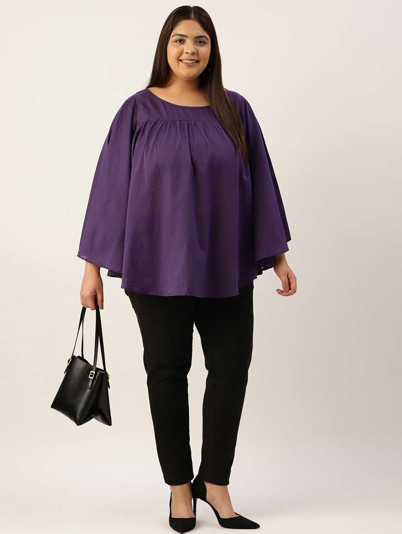 women plus size solid bell sleeve top - 19785312 -  Standard Image - 3