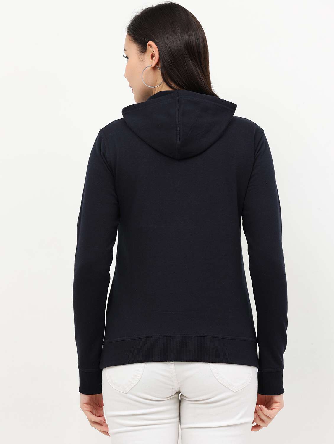 navy blue solid hooded neck sweatshirt - 19785441 - Standard Image - 3