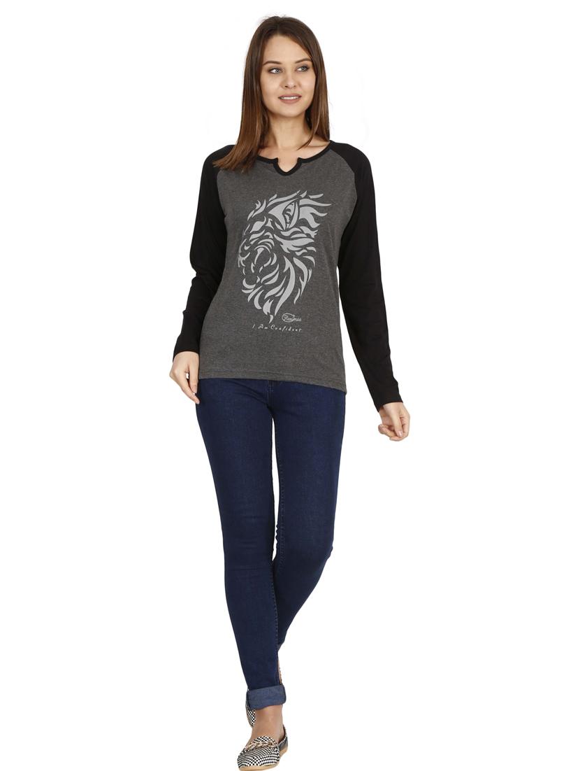 notch neck printed regular tees - 19785709 - Standard Image - 3