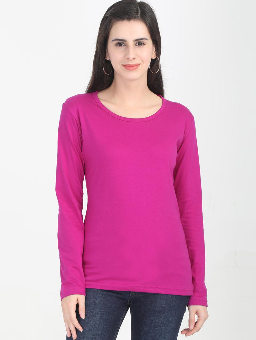 purple cotton regular tshirt - 19786039 -  Zoom Image - 0