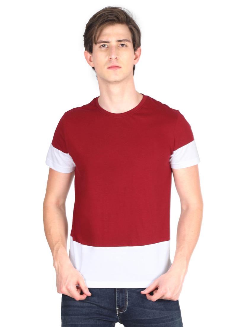 round neck color block regular t-shirt - 19786206 - Zoom Image - 0