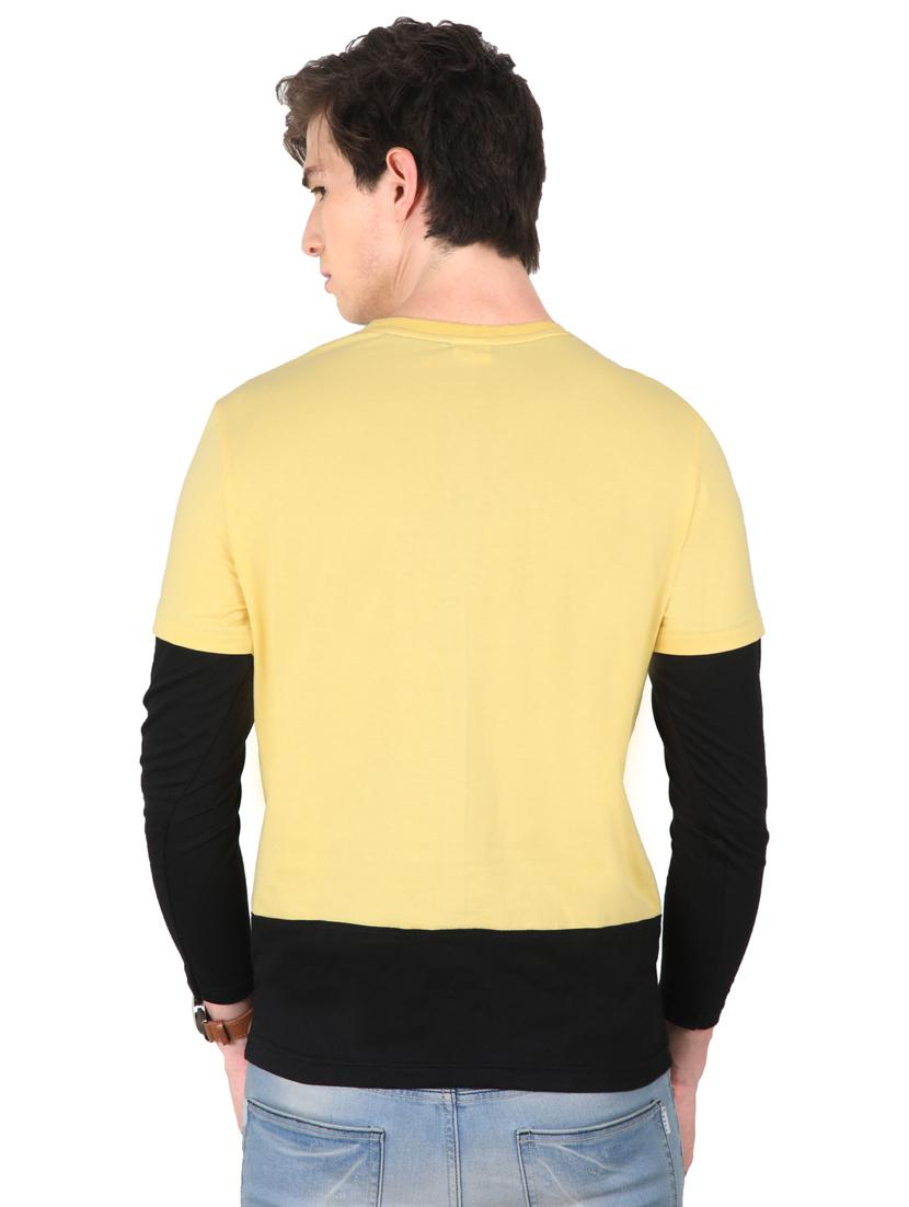 round neck color block regular t-shirt - 19786233 - Standard Image - 3
