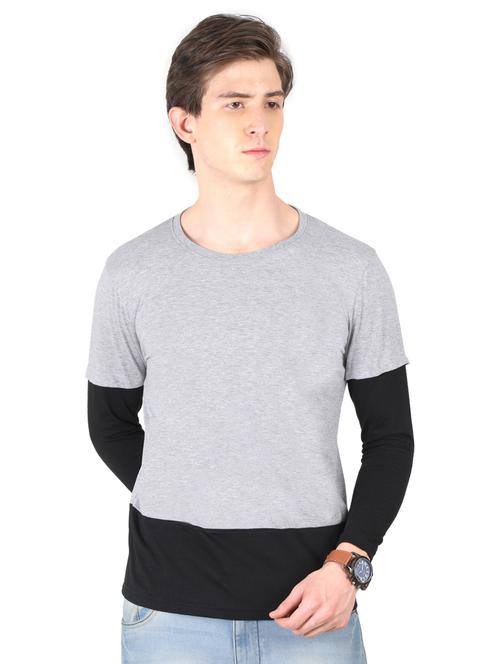 crew neck color block regular t-shirt - 19786235 -  Standard Image - 0