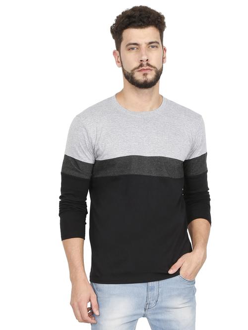 crew neck color block regular t-shirt - 19786257 - Standard Image - 0