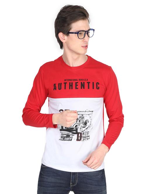round neck printed t-shirt - 19786259 - Standard Image - 0