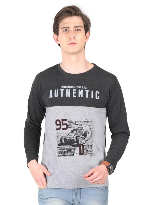 round neck printed t-shirt - 19786263 - Standard Image - 0