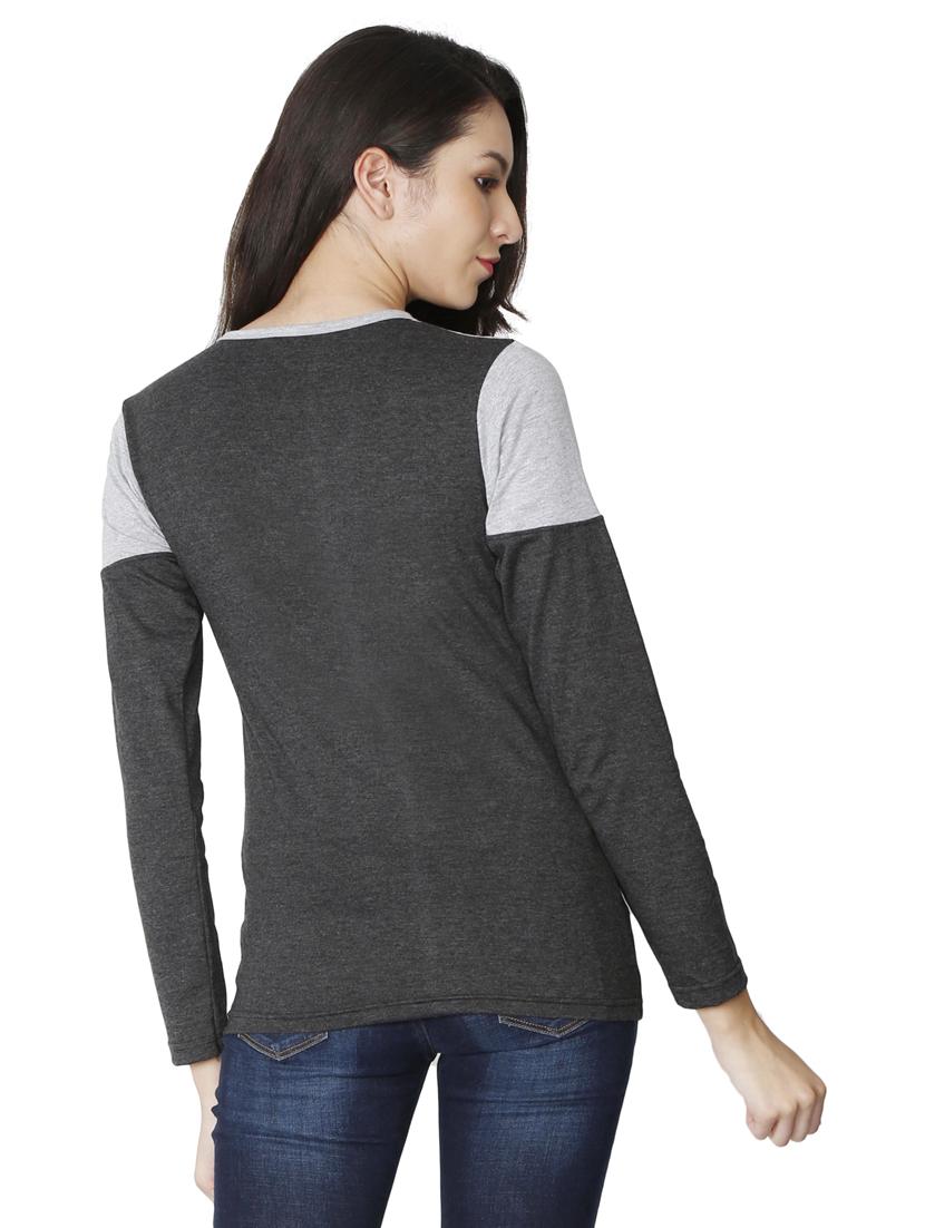 round neck color blocked regular tee - 19786365 - Standard Image - 3