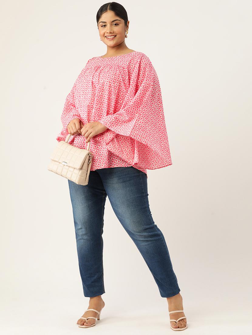 women plus size printed bell sleeves top - 19795435 - Standard Image - 3