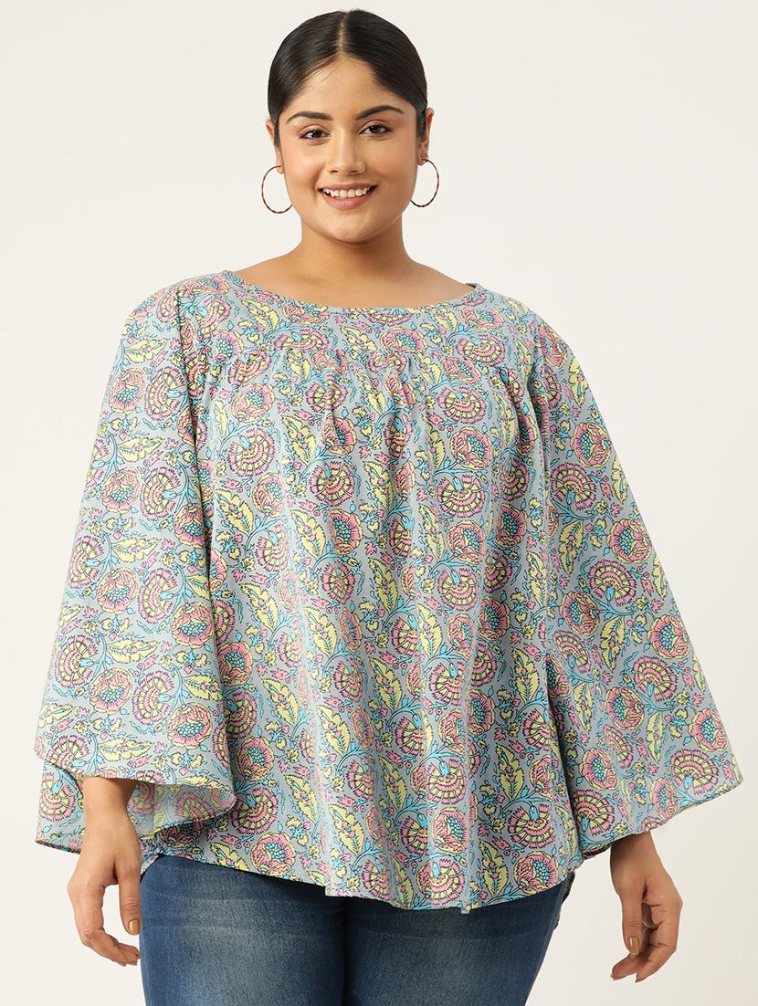 women plus size printed bell sleeves top - 19795440 -  Zoom Image - 0