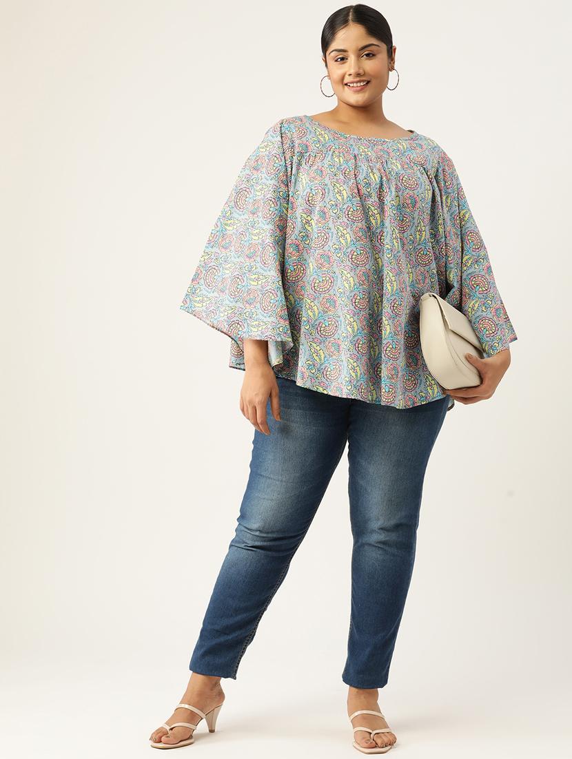 women plus size printed bell sleeves top - 19795440 - Standard Image - 3