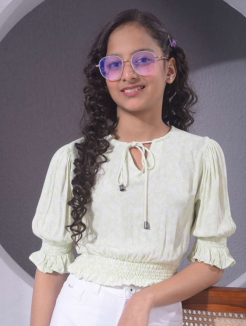 girls tie up neck top