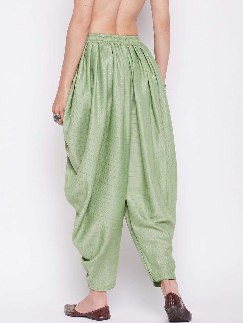 green rayon dhoti salwar salwars - 19795878 - Standard Image - 3