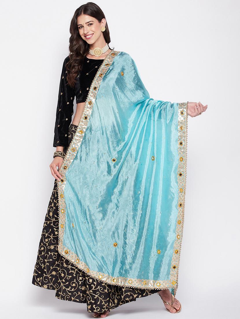 mirror with heavy gota patti dupatta
