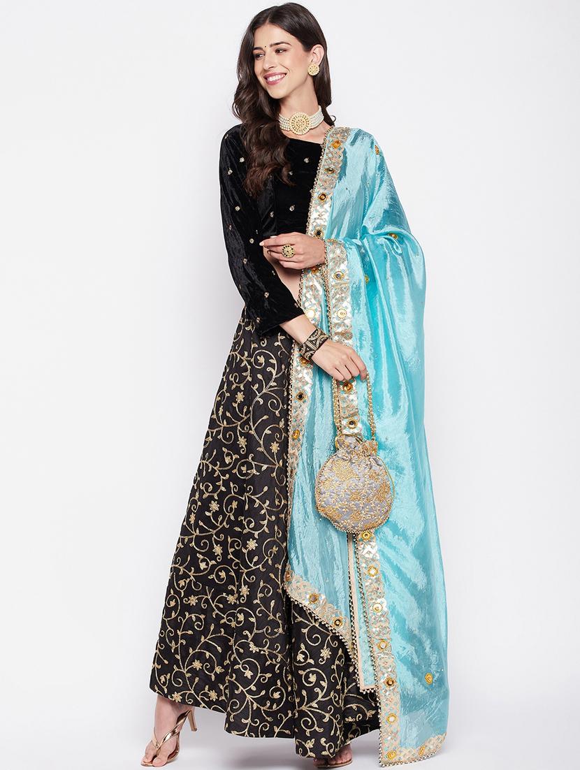 mirror with heavy gota patti dupatta - 19795892 - Standard Image - 3