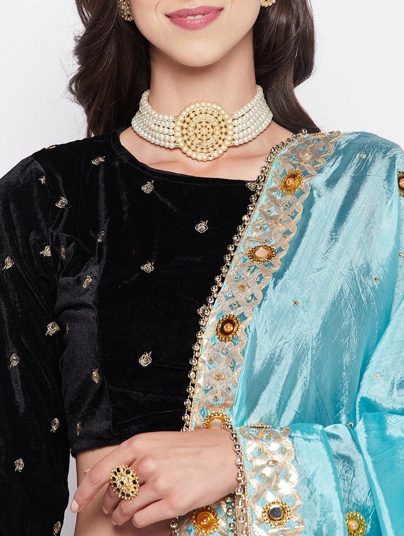 mirror with heavy gota patti dupatta - 19795892 - Standard Image - 5