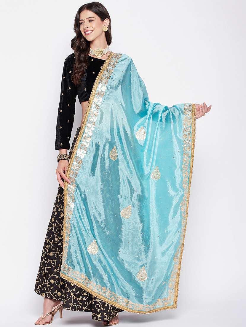 gota patti silk blend dupatta