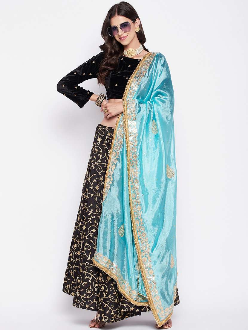 gota patti silk blend dupatta - 19795897 -  Standard Image - 3