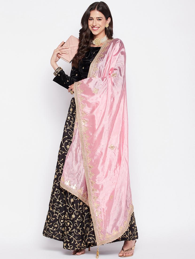 gota work embroidered dupatta - 19795945 - Standard Image - 3