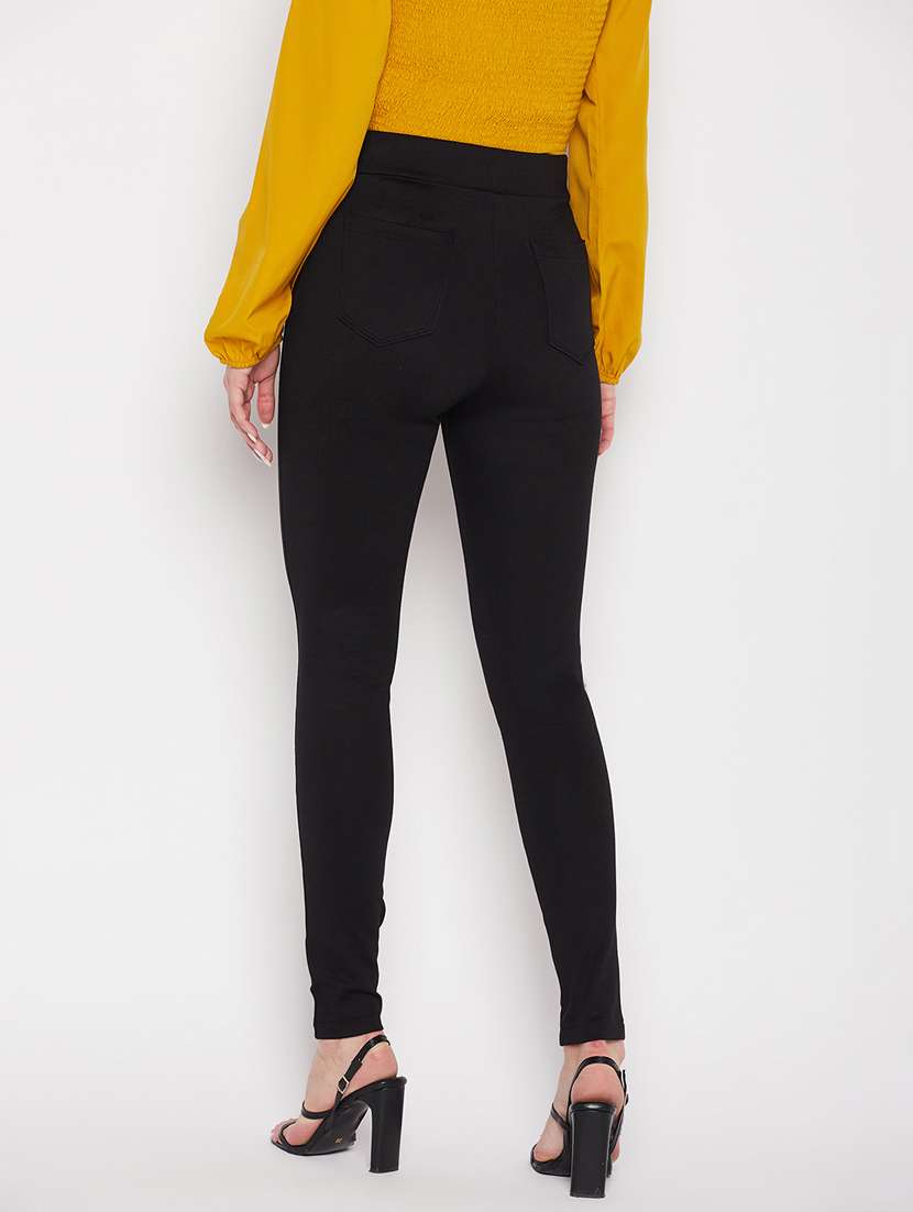 women solid viscose jegging - 19796099 -  Standard Image - 3