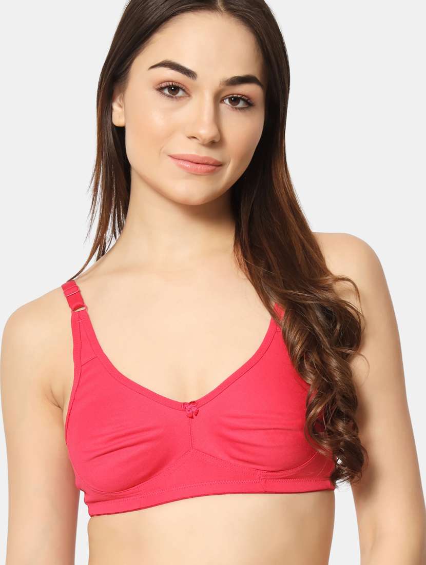 pink cotton blend regular bra - 19796490 -  Zoom Image - 0