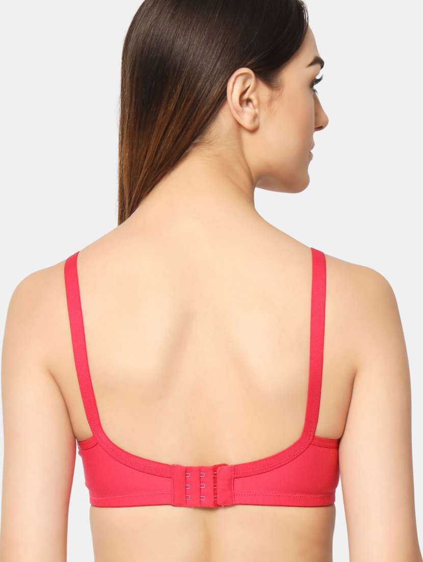 pink cotton blend regular bra - 19796490 -  Standard Image - 3