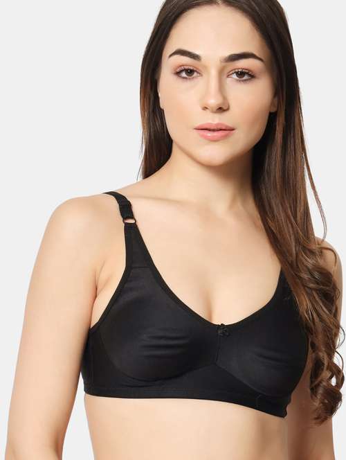 black cotton blend regular bra - 19796493 -  Standard Image - 0