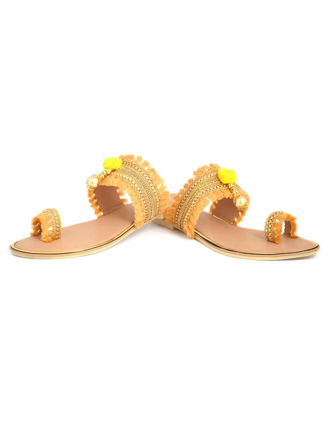 orange toe separator flats - 19796553 - Standard Image - 3